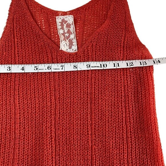 Sadie & Sage Knit Tank Top Orange Travel Vacation Resortwear Women's Size S - Picture 4 of 7